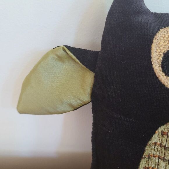 Woof & Poof Owl Décor Accent Pillow 2013 Collectible 9" Black Green - Picture 5 of 10